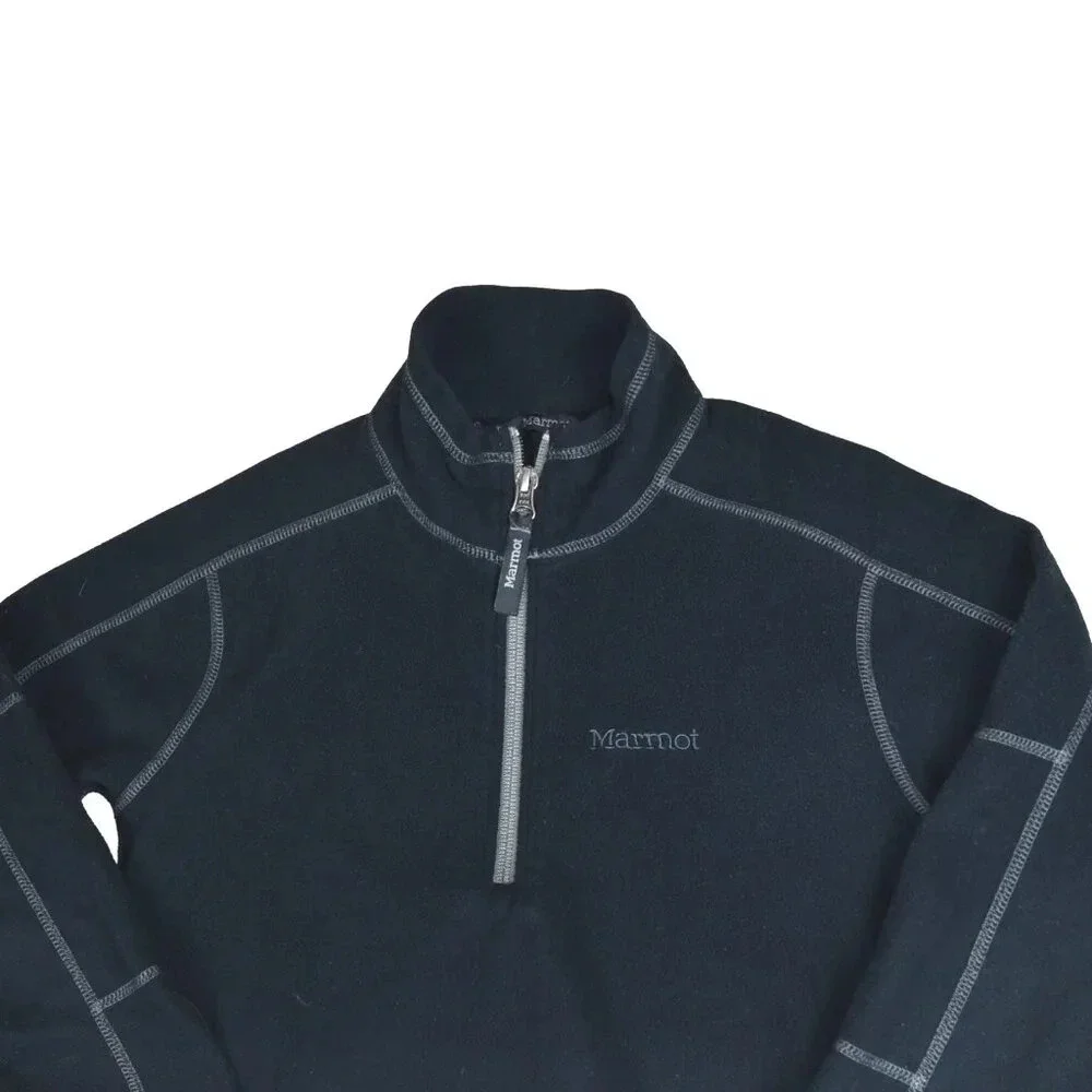 MARMOT || Kid's Fleece Quarter Zip Black Jacket Pullover Mock Neck Outdoors M - Picture 2 of 8